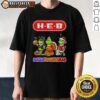 Alt Text: Good H-E-B X Grinch Cosplay Happy Hallothanksmas T-Shirt featuring festive design and vibrant colors.