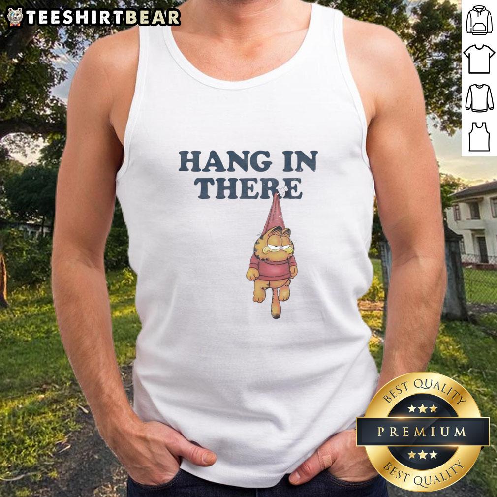 Good Hang In There Garfieid Tank Top Good Hang In There Garfield tank top featuring the iconic cartoon cat in a motivational pose, perfect for casual wear.