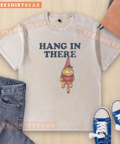 Good Hang In There Garfield Washed T-Shirt featuring a classic Garfield graphic for a fun, casual look.