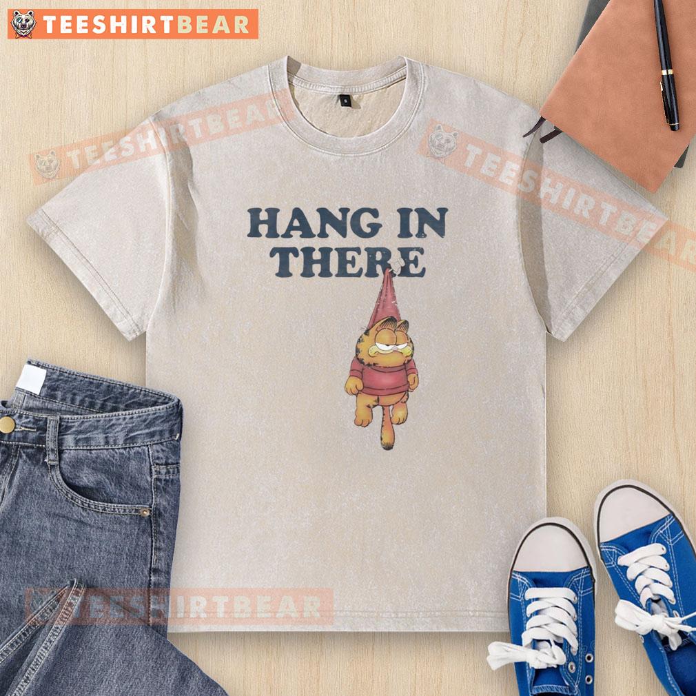 Good Hang In There Garfieid Washed T Shirt Good Hang In There Garfield Washed T-Shirt featuring a classic Garfield graphic for a fun, casual look.