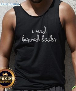Good Heather Dubrow I Read Banned Books tank top featuring bold text, perfect for book lovers and advocates of free reading.