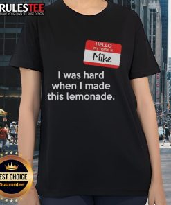 Good Hello My Name Is Mike lemonade ladies tee design featuring vibrant graphics and playful text for casual wear.