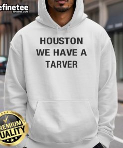 Good Houston We Have A Tarver Hoodie displayed on a mannequin, showcasing its stylish design and vibrant colors.