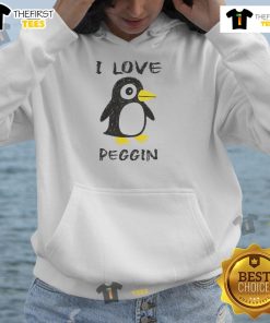 Good I Love Pegging Penguin Hoodie featuring a playful penguin design on a cozy, stylish sweatshirt.