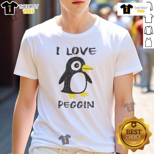 Good I Love Pegging Penguin T-Shirt featuring a playful penguin design, perfect for fun-loving penguin enthusiasts.