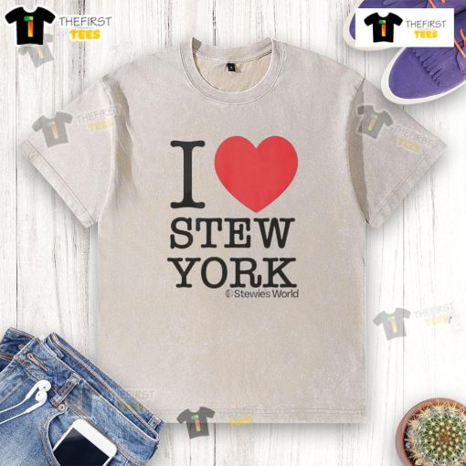 Good I Love Stew York washed t-shirt in soft fabric, featuring a stylish graphic design for casual wear.