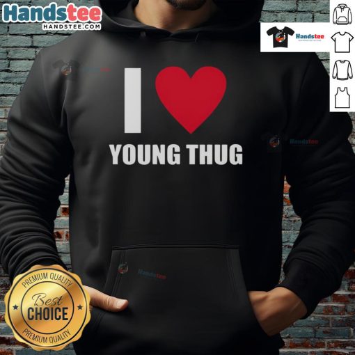 Good I Love Young Thug Hoodie in black, featuring a stylish graphic print, perfect for fans of Young Thug's music.