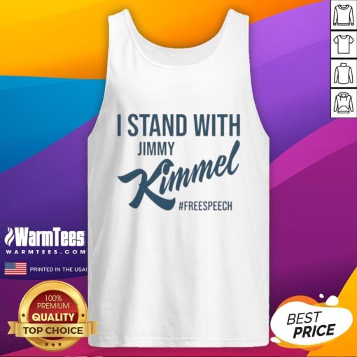 Good I Stand With Jimmy Kimmel Free Speech Tank Top showcasing a bold design promoting freedom of expression.