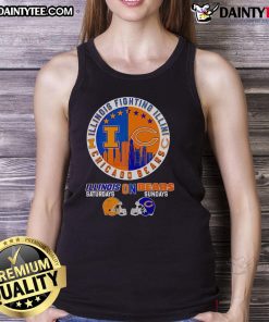 Skyline tank top featuring 'Good Illinois Fighting Illini on Saturdays, Chicago Bears on Sundays' design for sports fans.