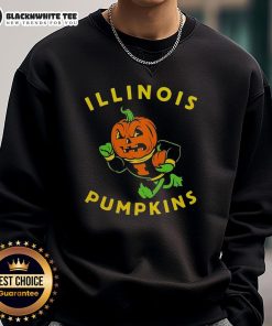 Good Illinois Pumpkins Halloween sweatshirt featuring Fighting Illini mascot, perfect for festive fall celebrations.