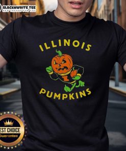 Good Illinois Pumpkins Halloween T-Shirt featuring the Illinois Fighting Illini mascot for festive fall celebrations.