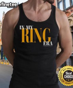Model wearing a stylish 'Good In My Ring Era' tank top, showcasing a trendy design perfect for casual outfits.