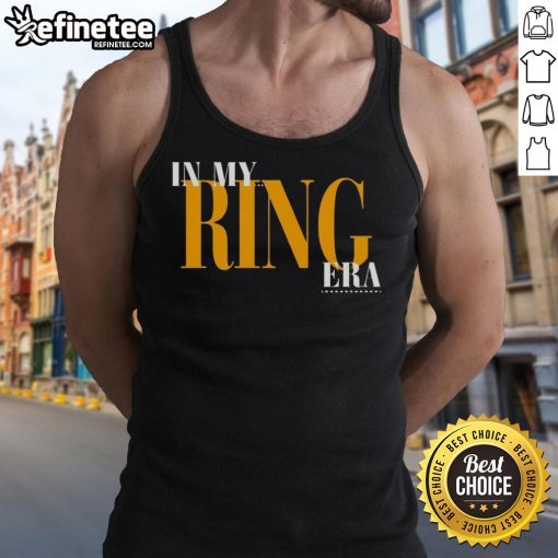 Model wearing a stylish 'Good In My Ring Era' tank top, showcasing a trendy design perfect for casual outfits.