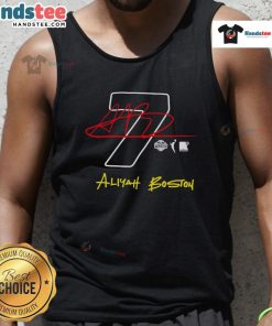 Alt Text: Good Indiana Fever Aliyah Boston 7 signature tank top featuring vibrant team colors and stylish design.