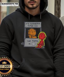 Alt Text: Stylish 'Good It's Clobberin' Time' Fantastic Hoodie featuring vibrant graphics and a comfortable fit for fans.