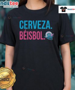 Alt Text: Good Jersey Shore BlueClaws 108 Stitches Copa Cerveza Beisbol Medusas Ladies Tee in vibrant colors.