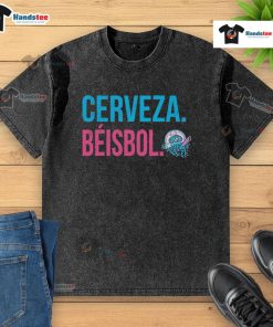 Alt Text: Good Jersey Shore BlueClaws 108 Stitches Copa Cerveza Beisbol Medusas washed t-shirt featuring a vibrant design.