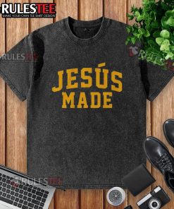 Good Jesus Made Milwaukee Baseball washed t-shirt featuring a vintage design, perfect for sports fans and casual wear.