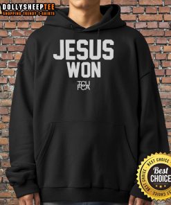 Good Jesus Won TCU Football hoodie featuring bold graphics and a comfortable fit, perfect for game day fans.