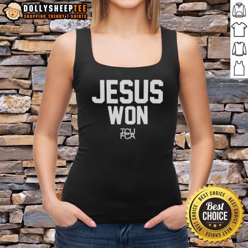 Alt Text: Good Jesus Won TCU Football Tank Top featuring a vibrant design perfect for fans supporting TCU football.