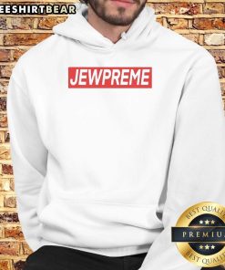 Good Jewpreme Logo Parody Hoodie featuring a unique design blending streetwear and humor for trendy fashion lovers.