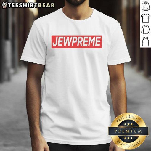 Good Jewpreme logo parody T-shirt featuring a playful twist on the iconic brand design, perfect for trendy fashion lovers.
