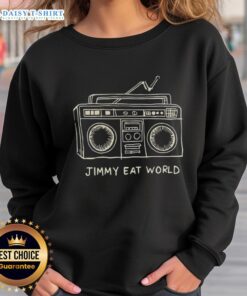 Good Jimmy Eat World Boombox Sweatshirt featuring a retro design and vibrant colors, perfect for music lovers and fans.