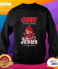 Good Kansas City Chiefs in My Veins sweatshirt for football lovers, featuring a stylish design perfect for game day.