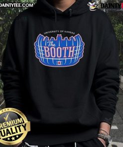 Good Kansas Jayhawks Football The Booth Logo Hoodie featuring team colors and logo, perfect for fans.