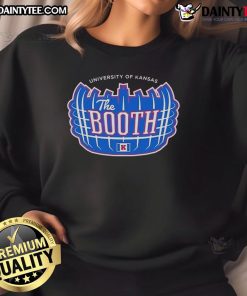 Good Kansas Jayhawks Football The Booth Logo Sweatshirt featuring team colors and logo for fans and supporters.