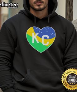 Good KC Football is headed to Brazil hoodie, featuring a heart design, perfect for fans and travelers.