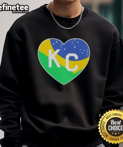 Good KC Football is Headed To Brazil Heart Sweatshirt showcasing vibrant design for fans celebrating the big game.