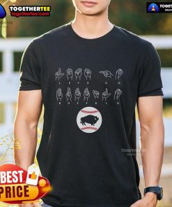 Good Lets Go Buffalo ASL T-Shirt featuring vibrant design and American Sign Language graphics for fans and supporters.