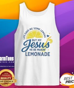 Good Life Gave Me Some Lemons Tank Top with Jesus and Lemonade design, perfect for casual summer wear.