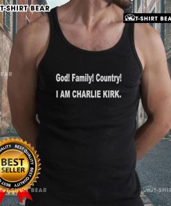 Good Lisa Robinson in a God Family Country I Am Charlie Kirk tank top, showcasing her patriotic style and support.