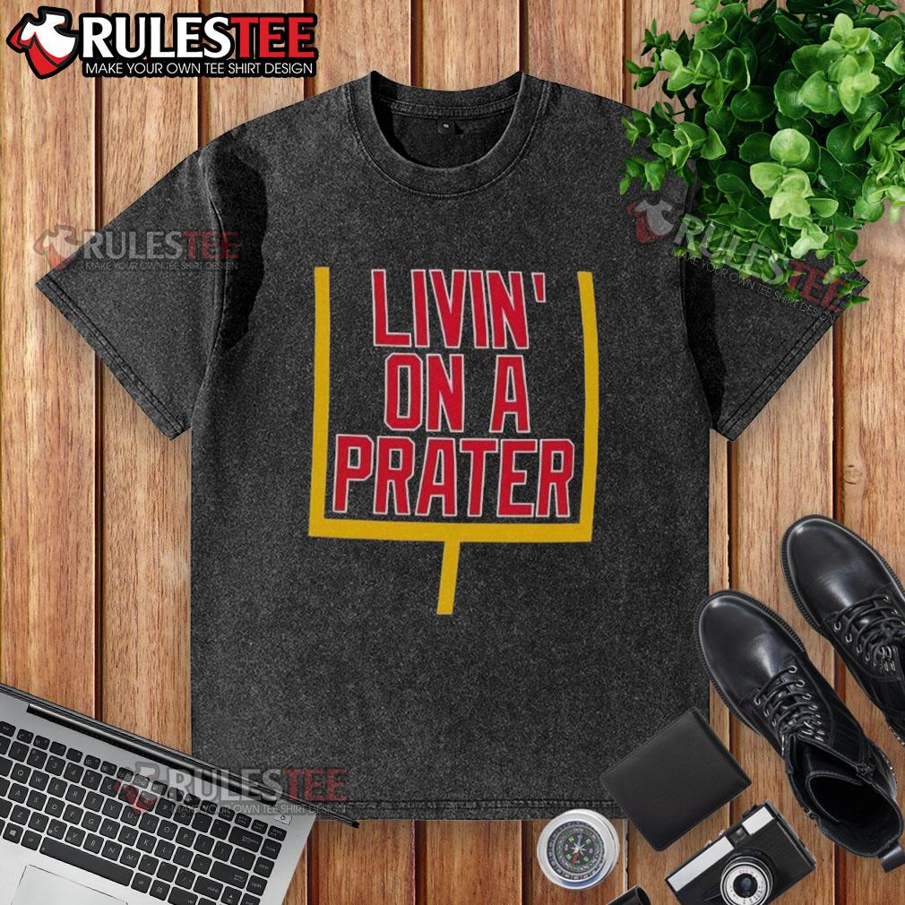 Good Livin' On A Prater Buffalo Bills Washed T Shirt Good Livin' on a Prater Buffalo Bills washed t-shirt, featuring a vintage logo, perfect for fans and casual wear.