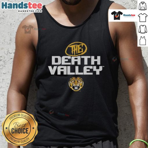 Good LSU Tiger The Death Valley tank top featuring vibrant colors and bold graphics, perfect for game day apparel.