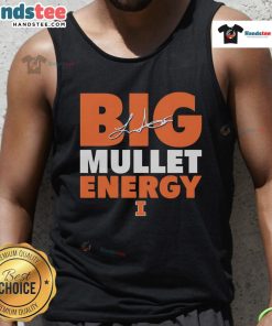 Good Luke Altmyer wearing a stylish Big Mullet Energy tank top, showcasing a trendy and casual summer look.