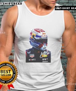 Good Max Verstappen Racing tank top featuring a bold graphic signature and large face design for motorsport fans.