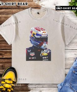 Good Max Verstappen Racing Big Face Graphic Signature Washed T-Shirt featuring bold design and vibrant colors for fans.