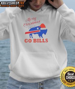 Good Merry Christmas to All and to All a Go Buffalo Bills hoodie featuring festive colors and team logo.
