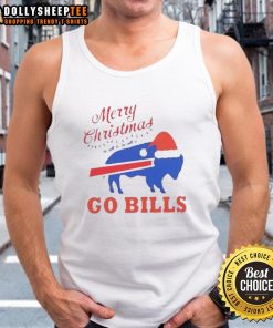 Good Merry Christmas to All and To All a Go Buffalo Bills tank top featuring festive colors and team logo.
