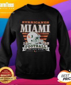 Good Miami Hurricanes Stripe Splash Sweatshirt featuring vibrant colors and stylish design for fans of the team.