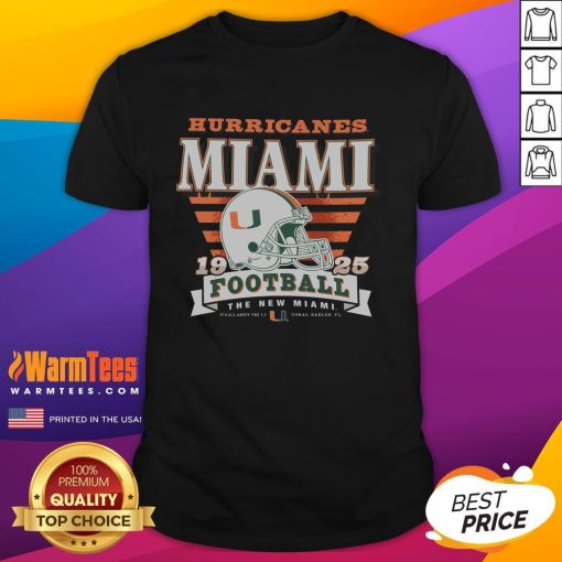 Good Miami Hurricanes Stripe Splash T-Shirt featuring bold colors and a stylish design for fans of the Miami Hurricanes.