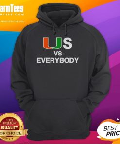 Alt Text: Good Miami Hurricanes Us Vs Everybody Hoodie featuring team colors and bold graphic design for fans.