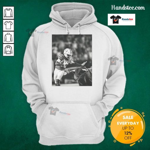 Good Miami Hurricanes vs South Florida Bulls hoodie showcasing team colors and logos in a stylish design.