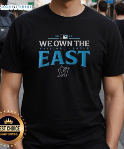 Good Miami Marlins 2025 We Own The American League East Division Champions T-Shirt design featuring team colors and logo.