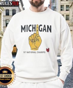 Alt Text: Cozy Good Michigan 97 Big Ten Conference sweatshirt featuring bold team graphics and a comfortable fit for fans.