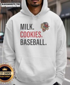Alt Text: Good Milk Cookies baseball hoodie from Washington Wild Things featuring a stylish design and vibrant colors.