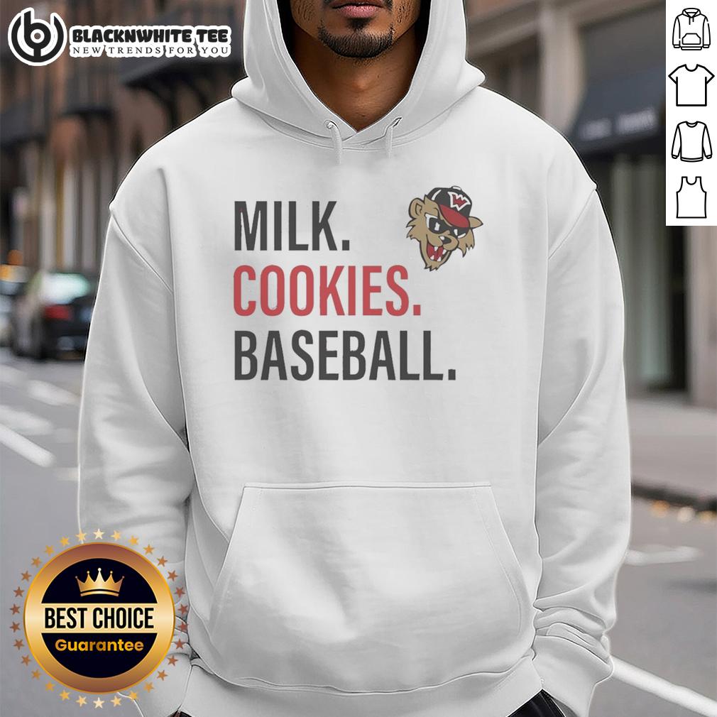 Good Milk Cookies Baseball Washington Wild Things Hoodie Alt Text: Good Milk Cookies baseball hoodie from Washington Wild Things featuring a stylish design and vibrant colors.